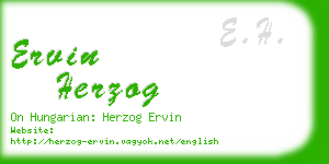 ervin herzog business card